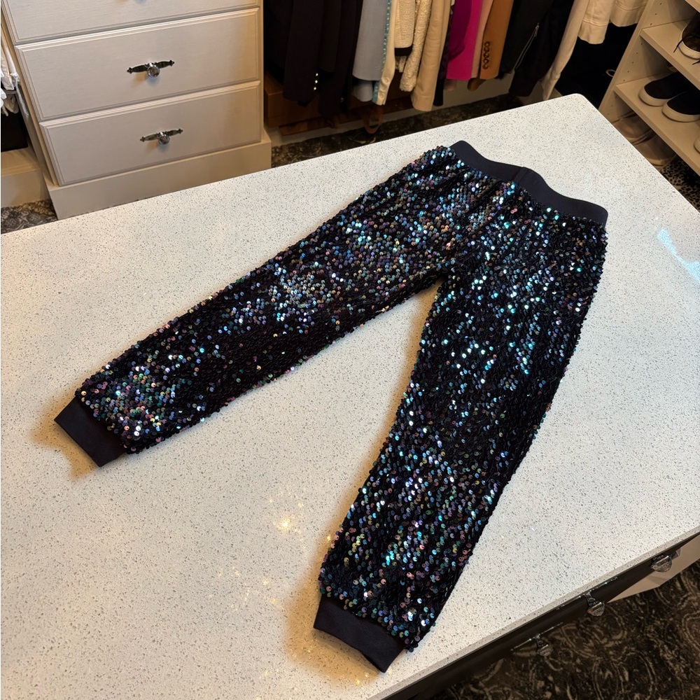 Habitual Black Sequin Kids Joggers NWOT